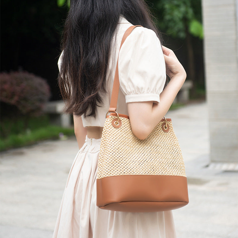 Woven Tote Shoulder Bag