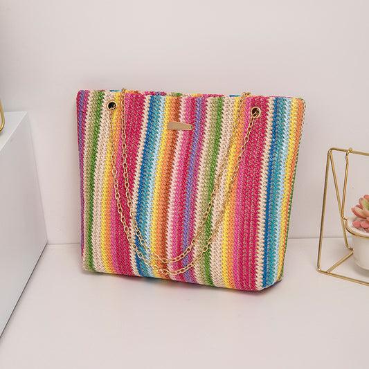 Boho Rainbow Woven Bag