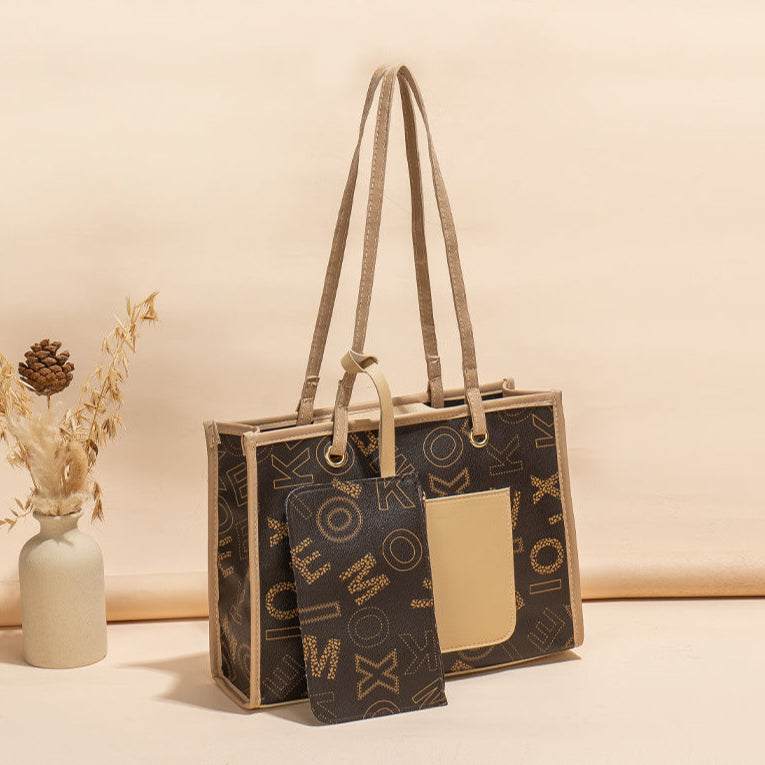 Vintage Two-Tone Tote & Coin Purse