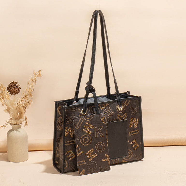 Vintage Two-Tone Tote & Coin Purse