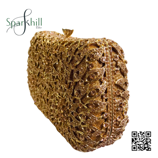 Women’s Golden Clutch Wedding Purse Bridal Prom Sparkling Clutch