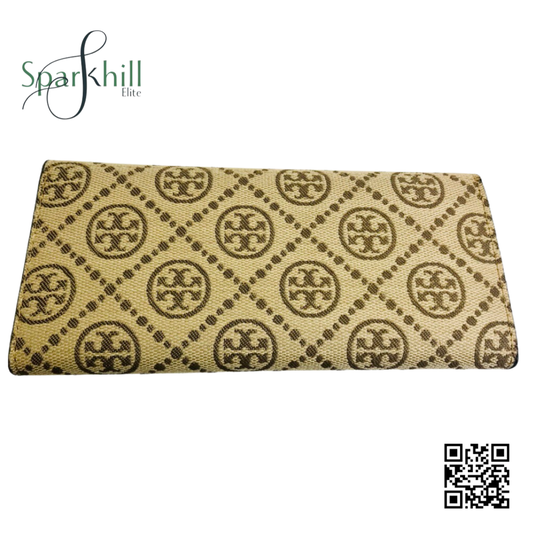 Beige Monogram Slim Trifold Wallet