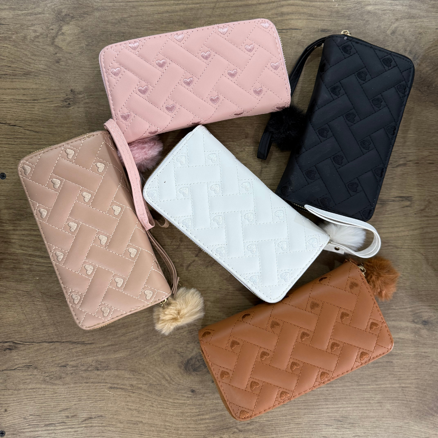 Quilted Heart Wristlet Wallet