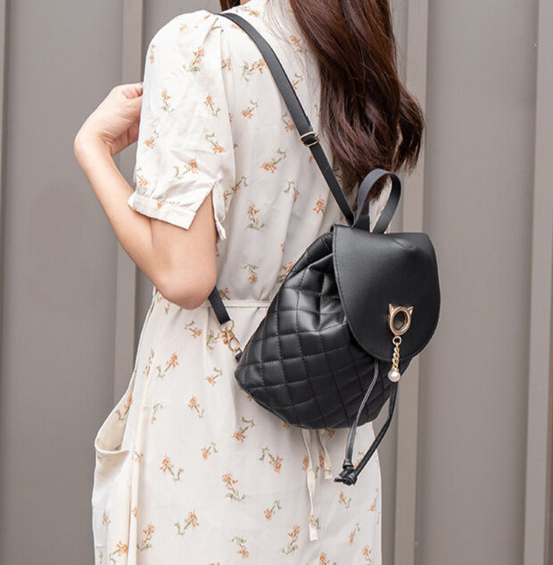 Quilted PU Leather Backpack