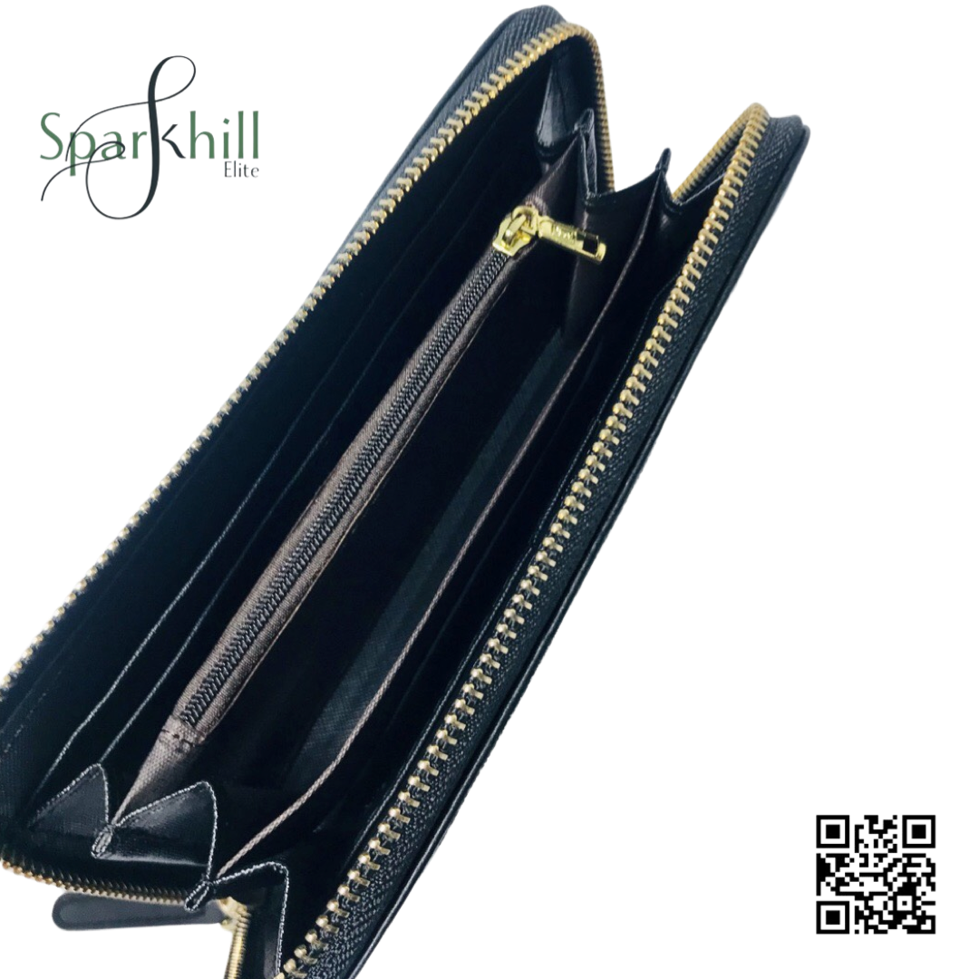 Black Zip Around Wallet