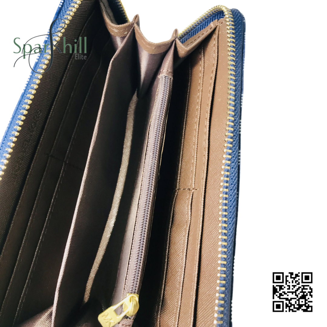 Monogram Admiral Navy Dark Blue Zip Around Wallet