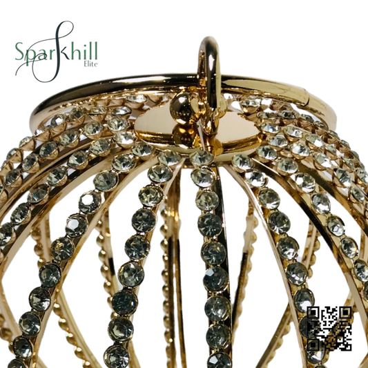 Rhinestone Spherical Cage Women’s Golden Clutch