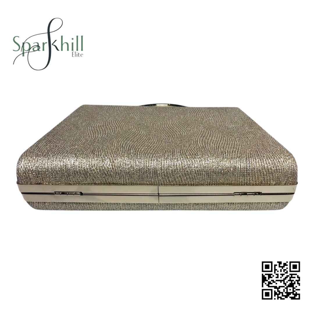 Shimmering Finish Clutch Bag - Fine Chain Strap