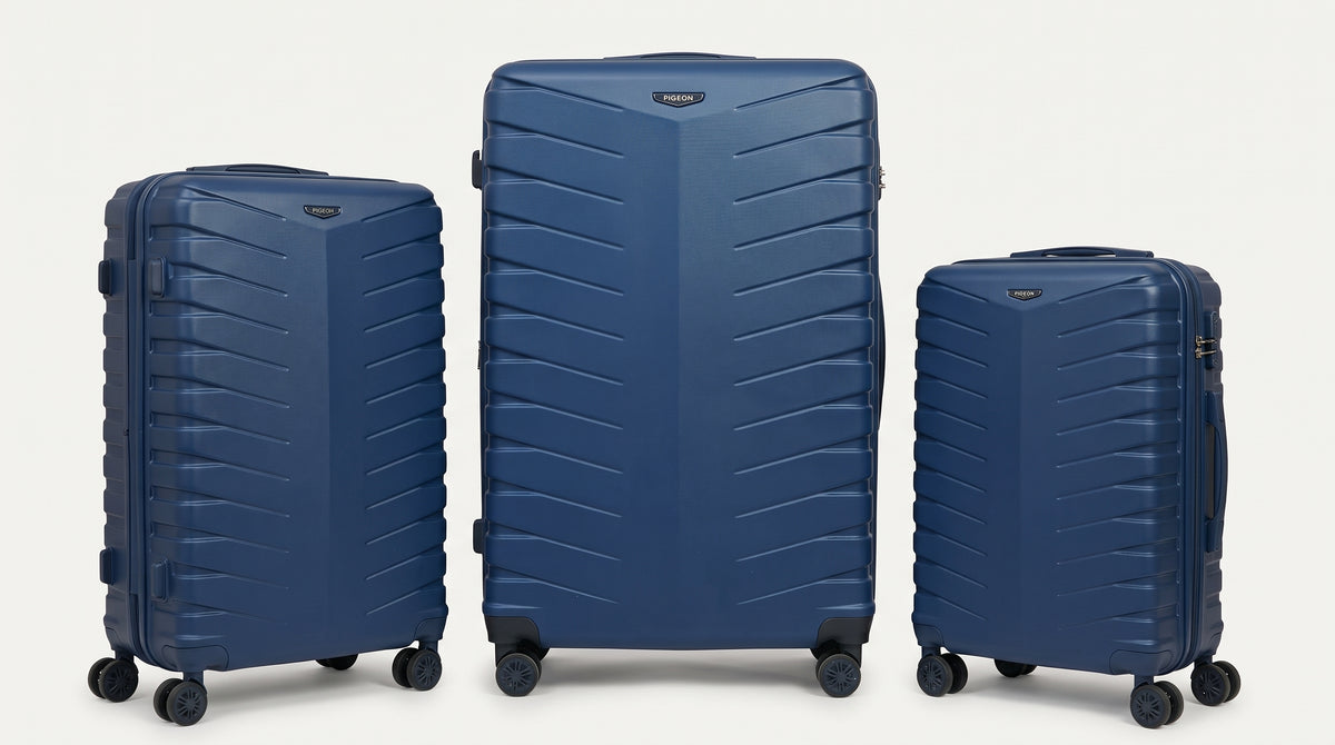 Pigeon Hard Shell Suitcase | Chevron Design