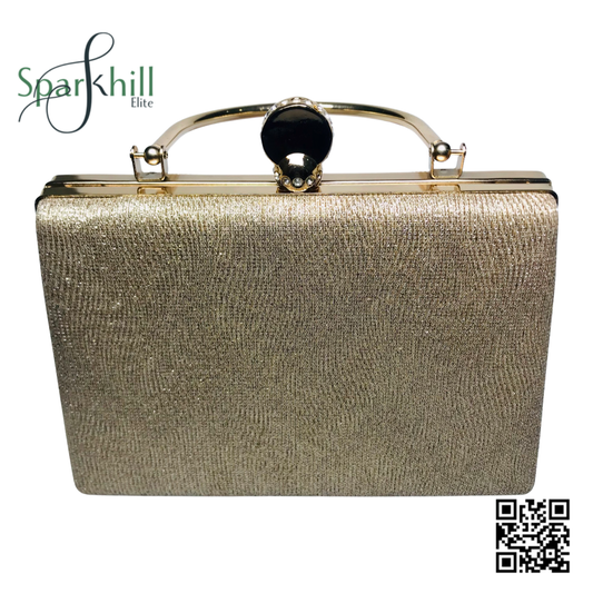 Shimmering Finish Clutch Bag - Fine Chain Strap
