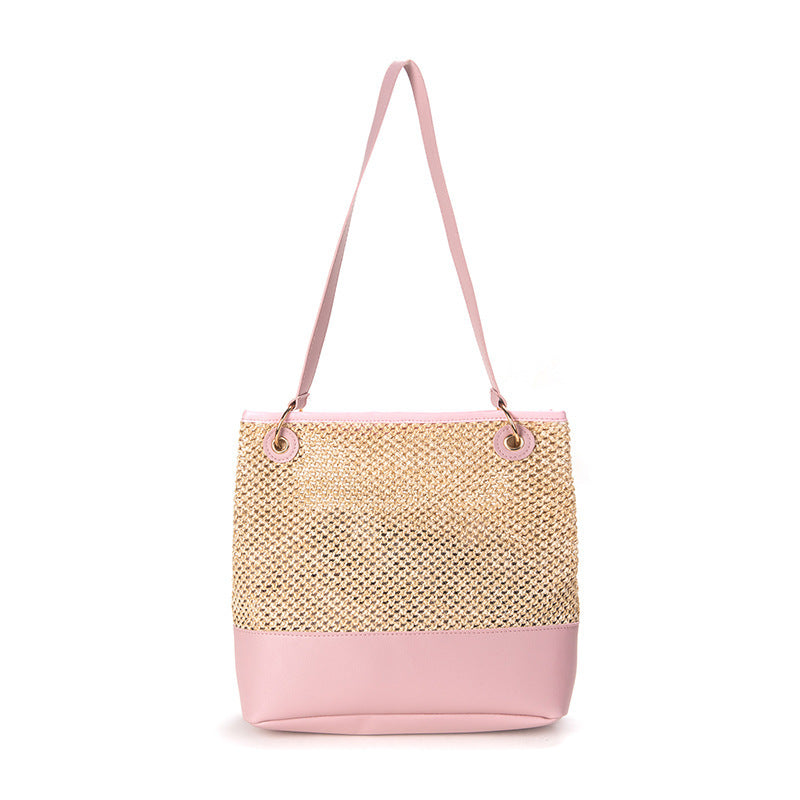 Woven Tote Shoulder Bag
