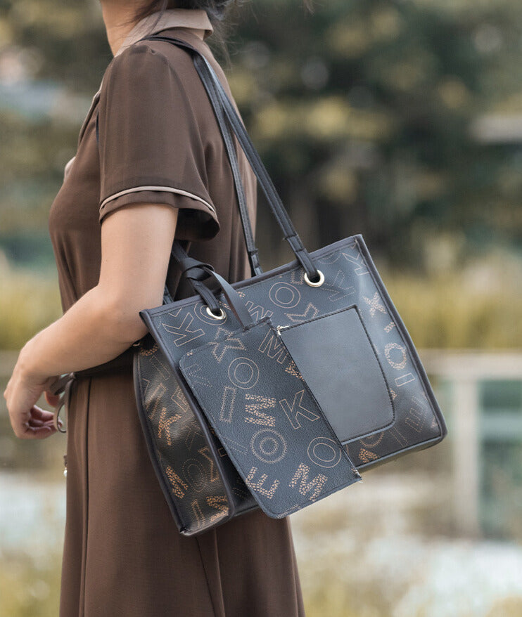 Vintage Two-Tone Tote & Coin Purse