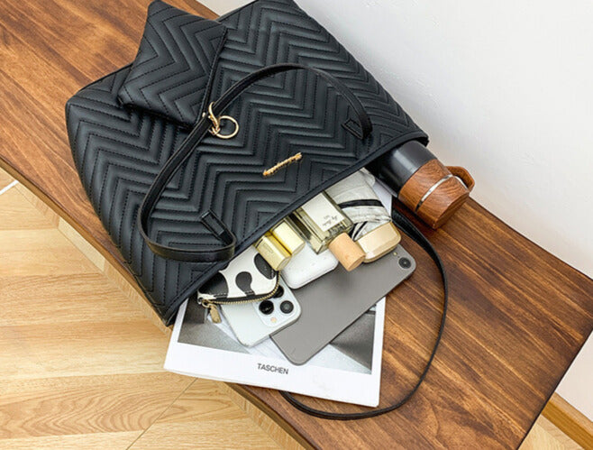 Quilted Chevron Tote Bag