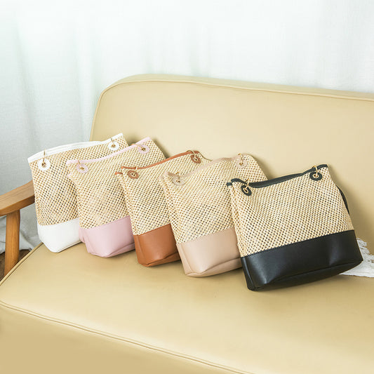 Woven Tote Shoulder Bag