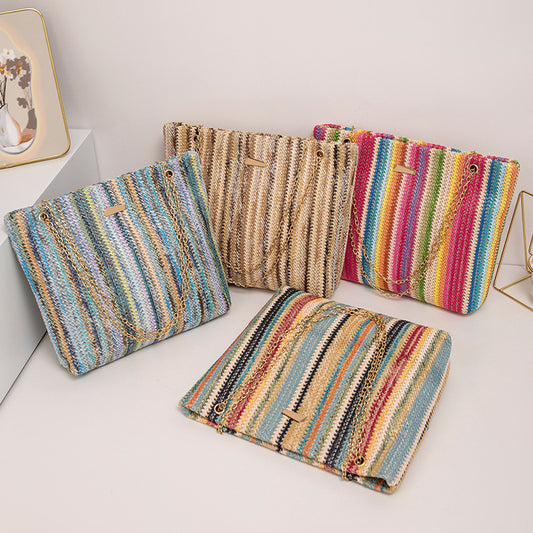 Boho Rainbow Woven Bag