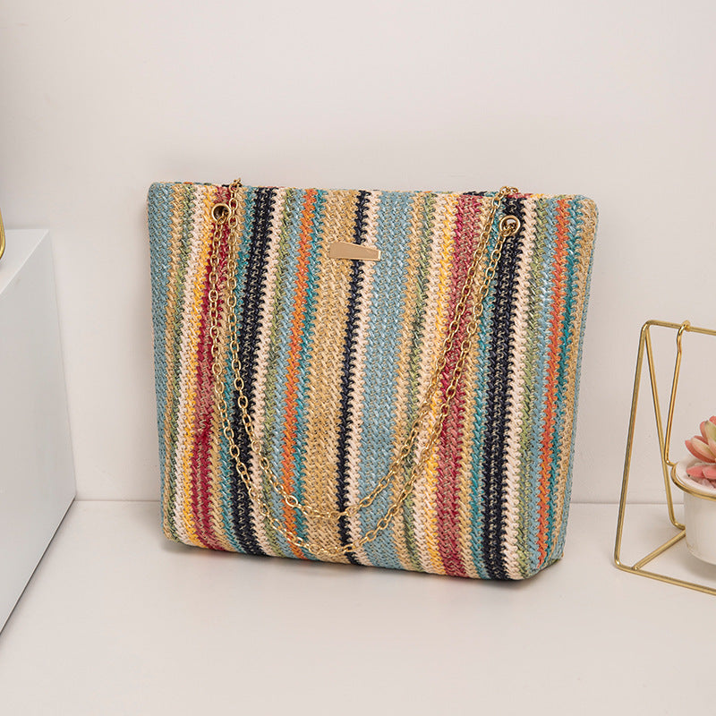 Boho Rainbow Woven Bag