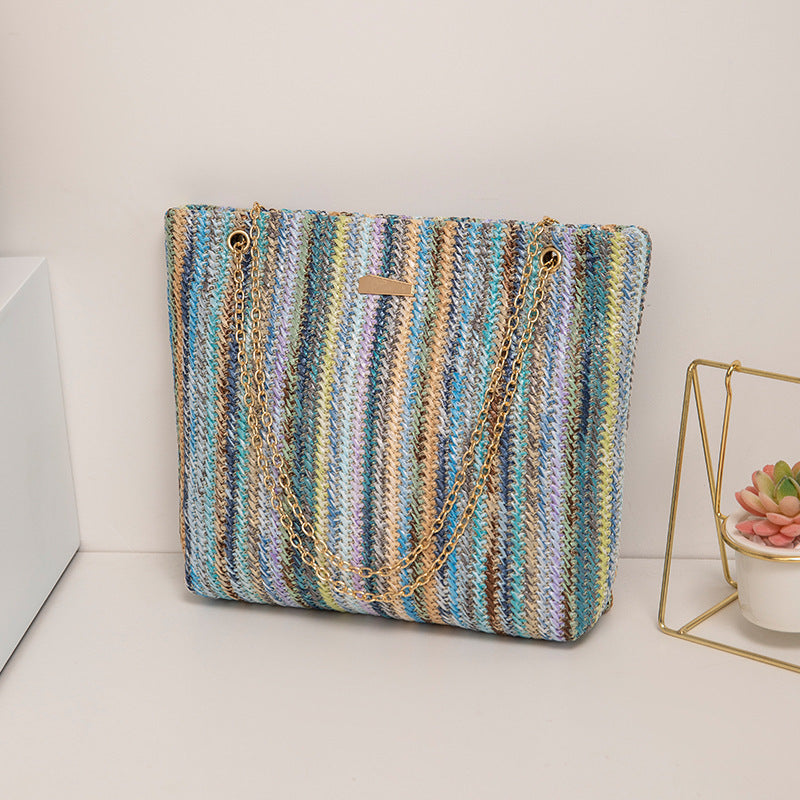 Boho Rainbow Woven Bag