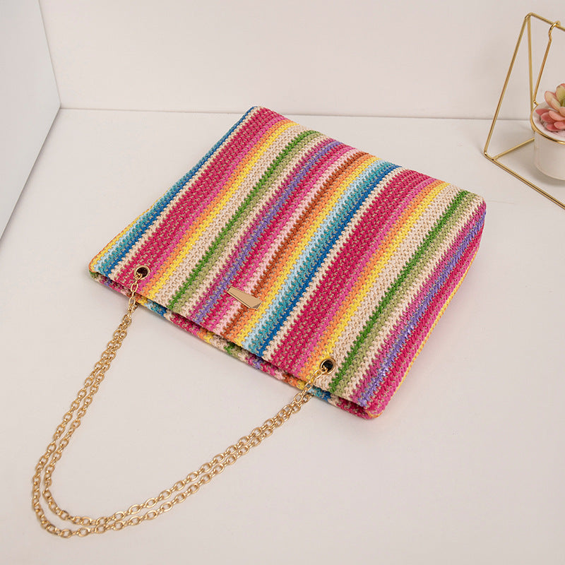 Boho Rainbow Woven Bag