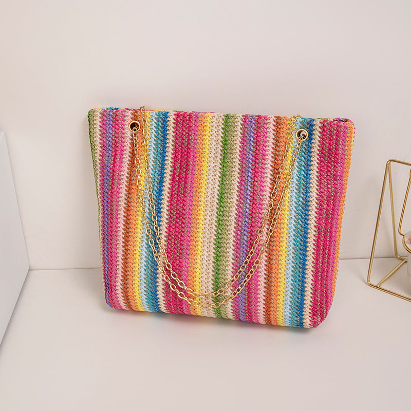 Boho Rainbow Woven Bag
