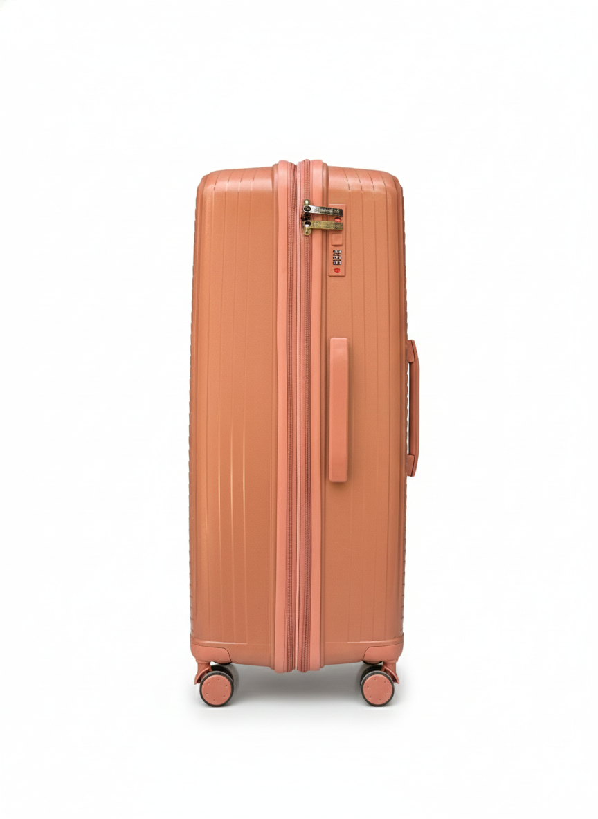 Minister Premium Luggage – Ribbed Design | Lightweight Unbreakable with Expandable Zip, 360° Silent Spinner Wheels & Security Lock