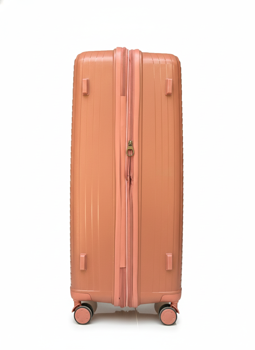Minister Premium Luggage – Ribbed Design | Lightweight Unbreakable with Expandable Zip, 360° Silent Spinner Wheels & Security Lock
