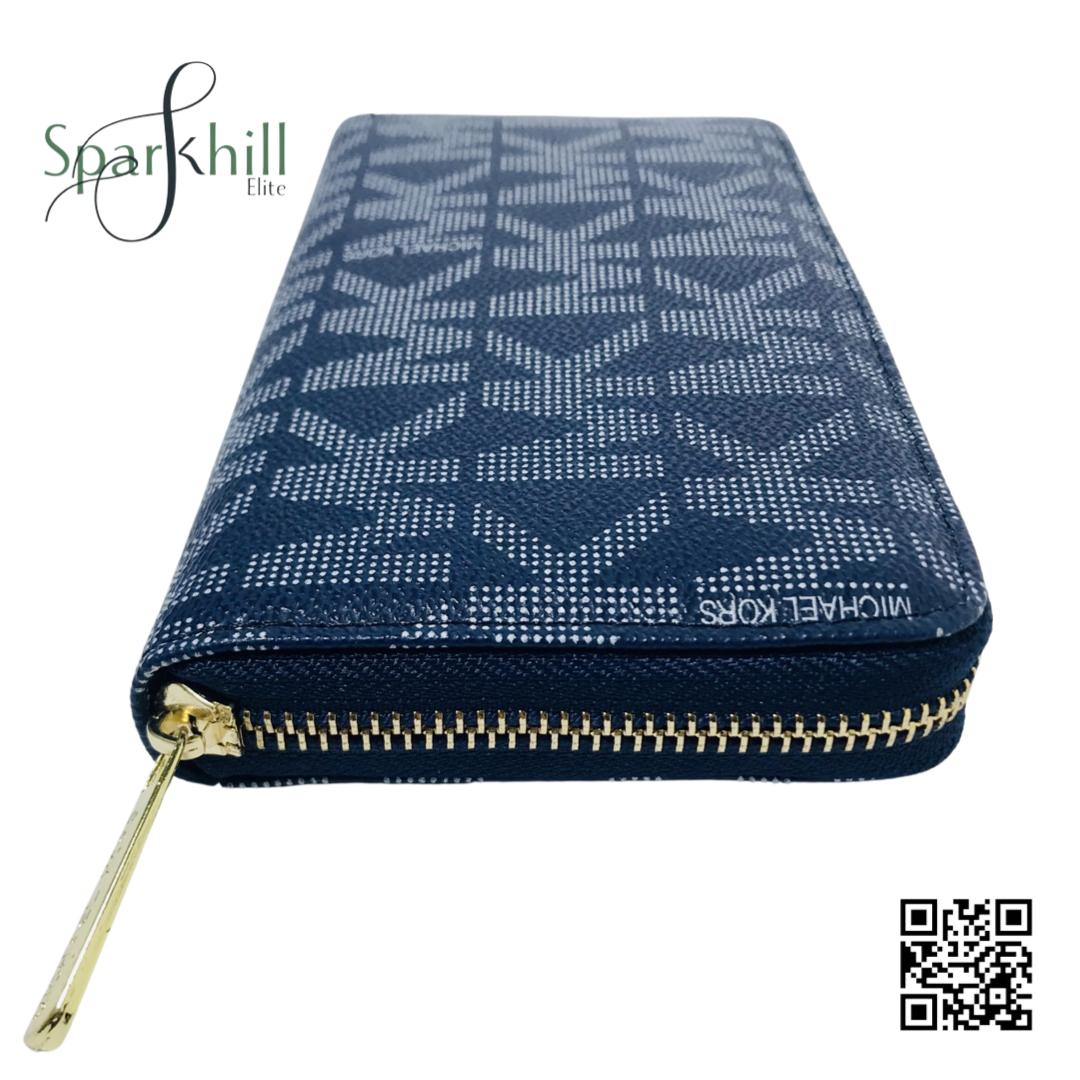 Monogram Admiral Navy Dark Blue Zip Around Wallet