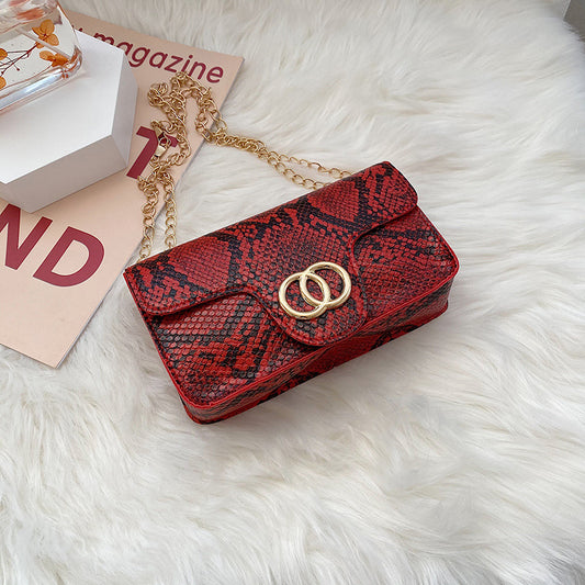 Retro Snake Pattern Small Square Bag